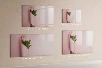 Magnetisch glazen schrijfbord Boeket bloemen voor notities en foto's