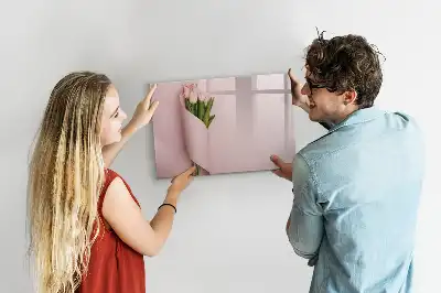Magnetisch glazen schrijfbord Boeket bloemen voor notities en foto's