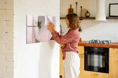 Magnetisch glazen schrijfbord Boeket bloemen voor notities en foto's
