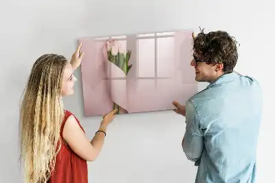 Magnetisch glazen schrijfbord Boeket bloemen voor notities en foto's
