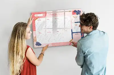 Glazen weekplanner beschrijfbaar magneetbord met design
