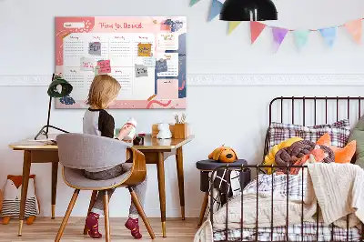 Glazen weekplanner beschrijfbaar magneetbord met design
