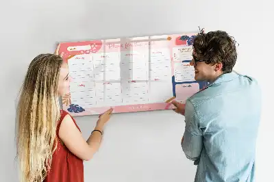 Glazen weekplanner beschrijfbaar magneetbord met design