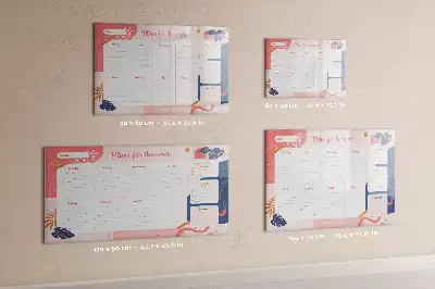 Glazen weekplanner beschrijfbaar magneetbord met design
