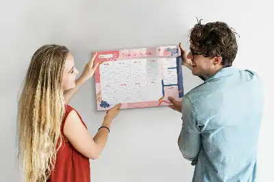 Glazen weekplanner beschrijfbaar magneetbord met design
