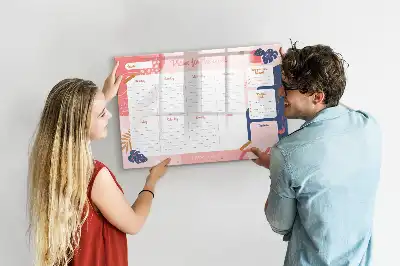Glazen weekplanner beschrijfbaar magneetbord met design