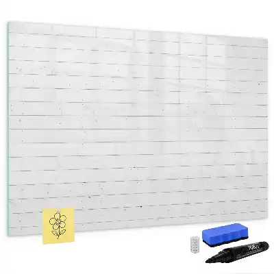 Magnetisch glazen memobord met houten panelenpatroon