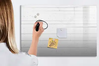 Magnetisch glazen memobord met houten panelenpatroon