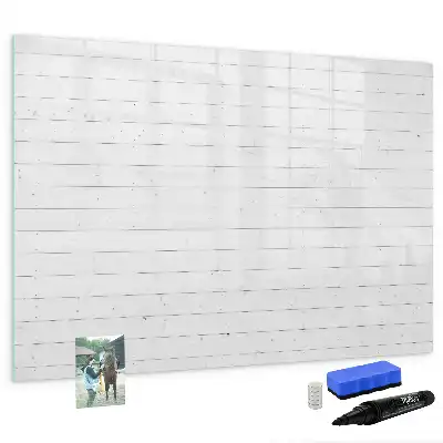 Magnetisch glazen memobord met houten panelenpatroon