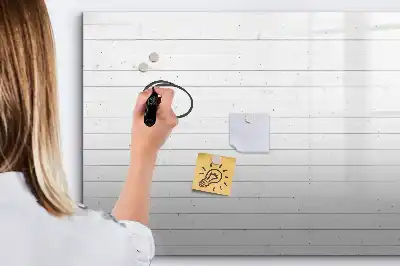 Magnetisch glazen memobord met houten panelenpatroon