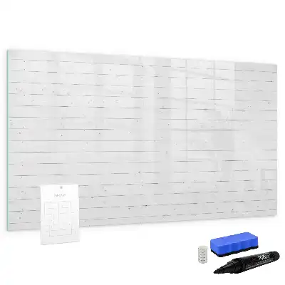 Magnetisch glazen memobord met houten panelenpatroon