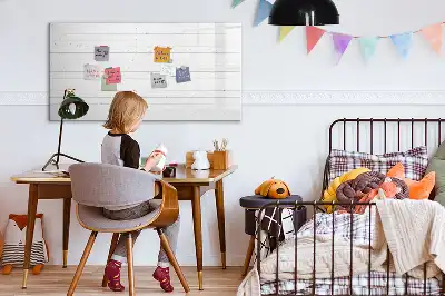Magnetisch glazen memobord met houten panelenpatroon