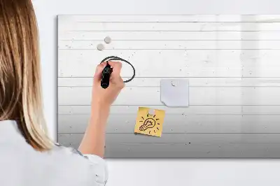 Magnetisch glazen memobord met houten panelenpatroon