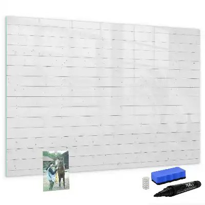 Magnetisch glazen memobord met houten panelenpatroon