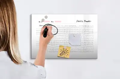 Glazen magneetbord beschrijfbare gewoonte-tracker met design