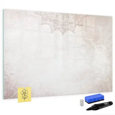 Magnetisch glazen schrijfbord voor notities en foto's met decoratief patroon