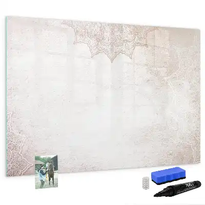 Magnetisch glazen schrijfbord voor notities en foto's met decoratief patroon