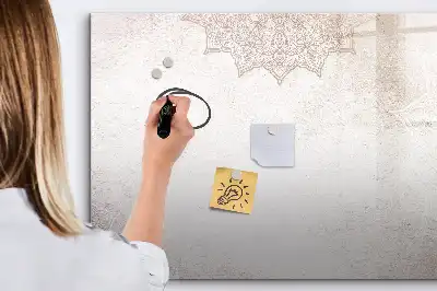 Magnetisch glazen schrijfbord voor notities en foto's met decoratief patroon