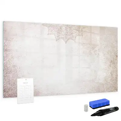 Magnetisch glazen schrijfbord voor notities en foto's met decoratief patroon