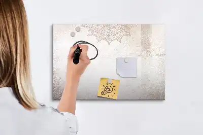 Magnetisch glazen schrijfbord voor notities en foto's met decoratief patroon