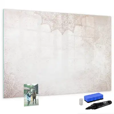 Magnetisch glazen schrijfbord voor notities en foto's met decoratief patroon