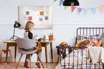 Magnetisch glazen schrijfbord voor notities en foto's met decoratief patroon