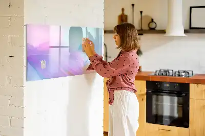 Magnetisch glazen schrijfbord voor notities en foto's met kleurrijke pennen