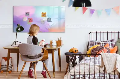 Magnetisch glazen schrijfbord voor notities en foto's met kleurrijke pennen
