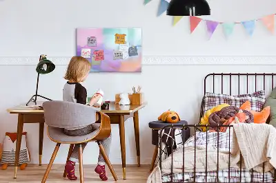 Magnetisch glazen schrijfbord voor notities en foto's met kleurrijke pennen