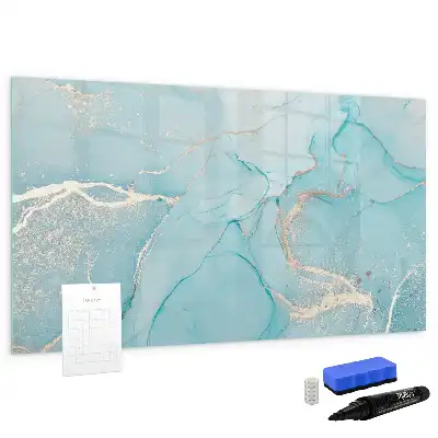 Beschrijfbaar glazen magneetbord met decoratief marmerdesign