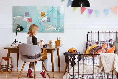 Beschrijfbaar glazen magneetbord met decoratief marmerdesign