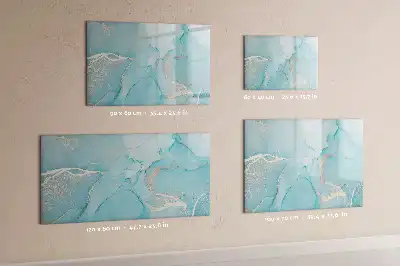 Beschrijfbaar glazen magneetbord met decoratief marmerdesign