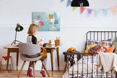 Beschrijfbaar glazen magneetbord met decoratief marmerdesign