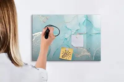 Beschrijfbaar glazen magneetbord met decoratief marmerdesign