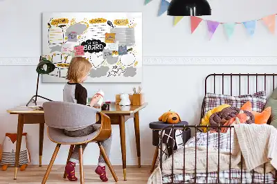 Magnetisch glazen schrijfbord voor notities en foto's uitvoering Nieuwjaarsdoelen
