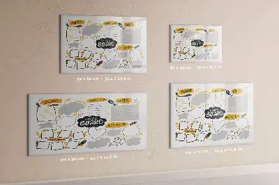 Magnetisch glazen schrijfbord voor notities en foto's uitvoering Nieuwjaarsdoelen