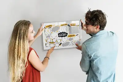 Magnetisch glazen schrijfbord voor notities en foto's uitvoering Nieuwjaarsdoelen
