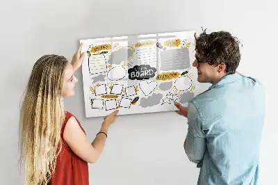 Magnetisch glazen schrijfbord voor notities en foto's uitvoering Nieuwjaarsdoelen