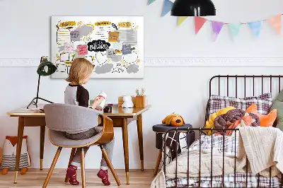 Magnetisch glazen schrijfbord voor notities en foto's uitvoering Nieuwjaarsdoelen