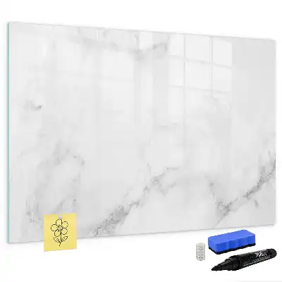 Beschrijfbaar glazen magneetbord met marmeren design