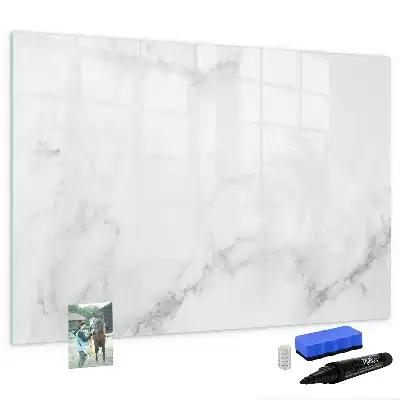 Beschrijfbaar glazen magneetbord met marmeren design