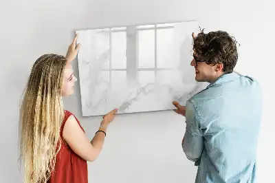 Beschrijfbaar glazen magneetbord met marmeren design