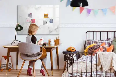 Beschrijfbaar glazen magneetbord met marmeren design