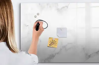Beschrijfbaar glazen magneetbord met marmeren design