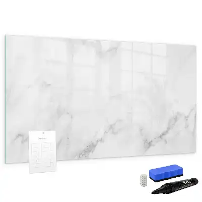Beschrijfbaar glazen magneetbord met marmeren design