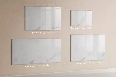 Beschrijfbaar glazen magneetbord met marmeren design