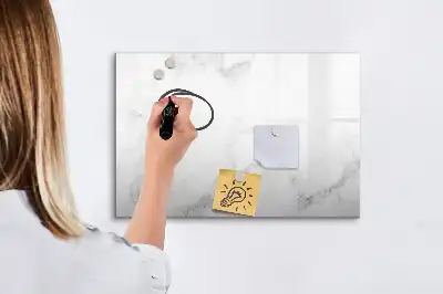 Beschrijfbaar glazen magneetbord met marmeren design