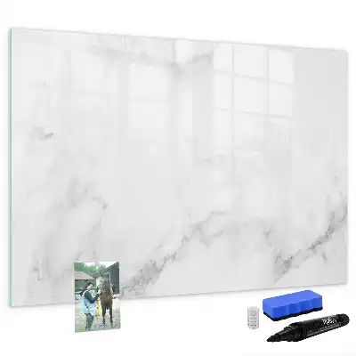 Beschrijfbaar glazen magneetbord met marmeren design