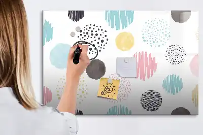 Magnetisch glazen schrijfbord voor notities en foto's met geometrisch patroon
