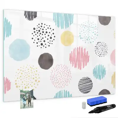 Magnetisch glazen schrijfbord voor notities en foto's met geometrisch patroon